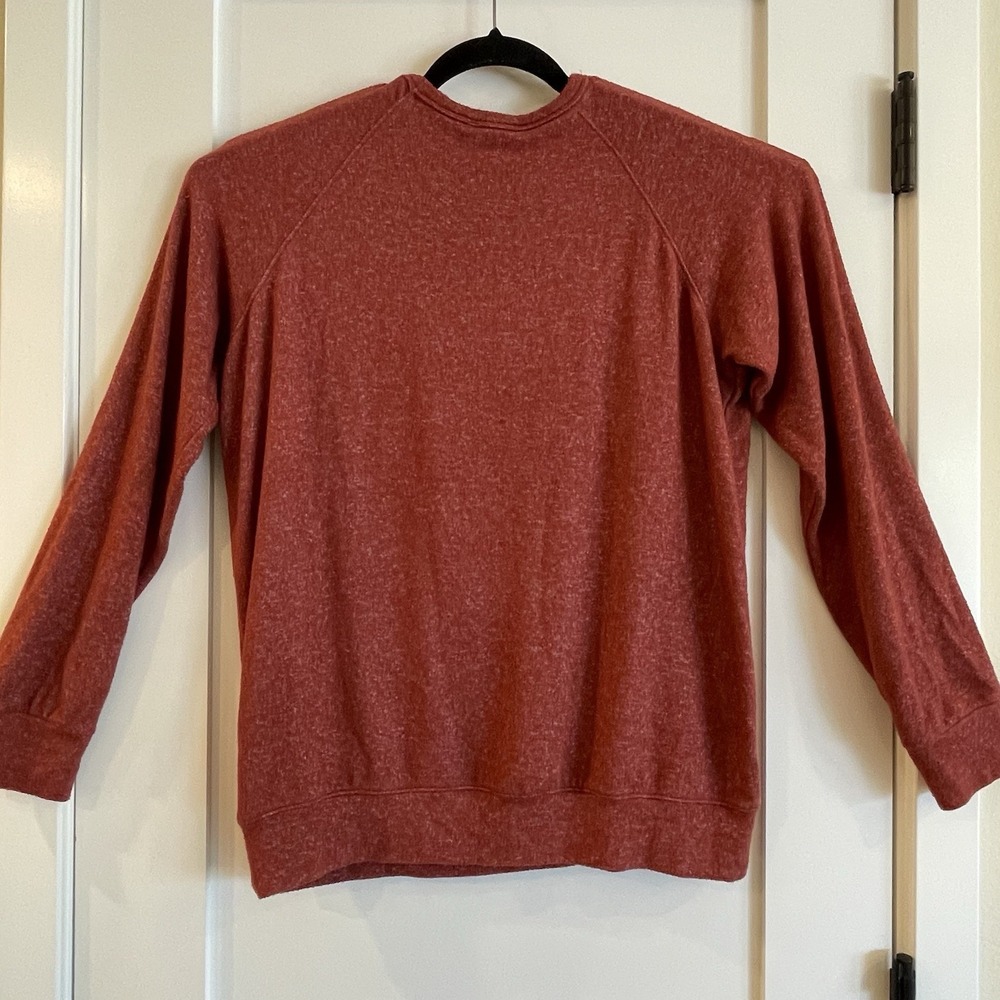 Buffalo David Bitton LS Sweater Shirt Mens M Rust Brown Crew Neck Chore Cowboy - Picture 3 of 12